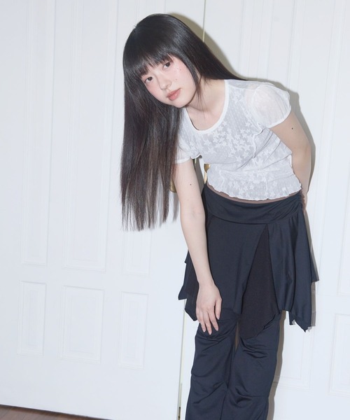 FANCY CLUB（ファンシークラブ）の「FANCY CLUB／パフレースTEE（Tシャツ/カットソー・レディース・ホワイト/ブラック・FREE）」の17枚目の写真