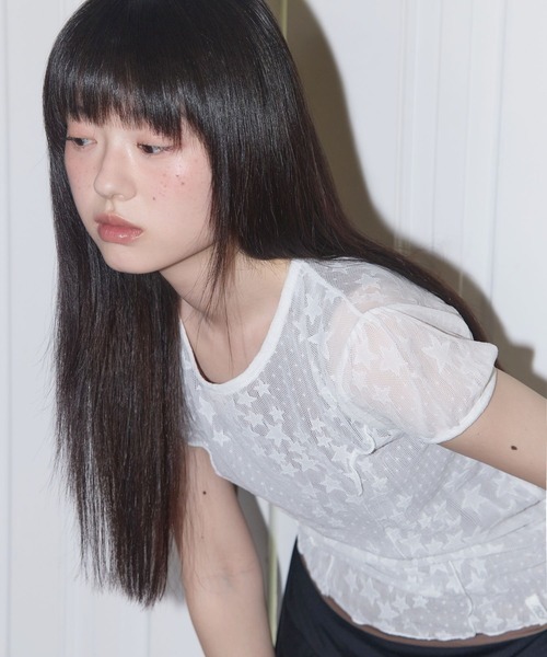 FANCY CLUB（ファンシークラブ）の「FANCY CLUB／パフレースTEE（Tシャツ/カットソー・レディース・ホワイト/ブラック・FREE）」の22枚目の写真