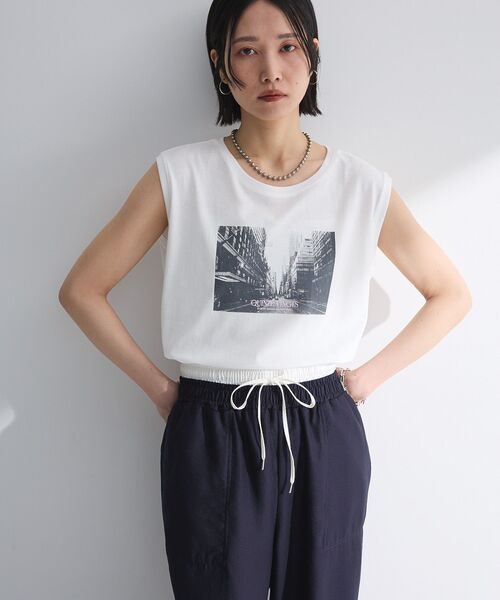 archivio - 40 白　ARCHIVIO ノースリーブ　プルオーバー　ピンクロゴ archivio - 40 白 ARCHIVIO ノースリーブ プルオーバー ピンク