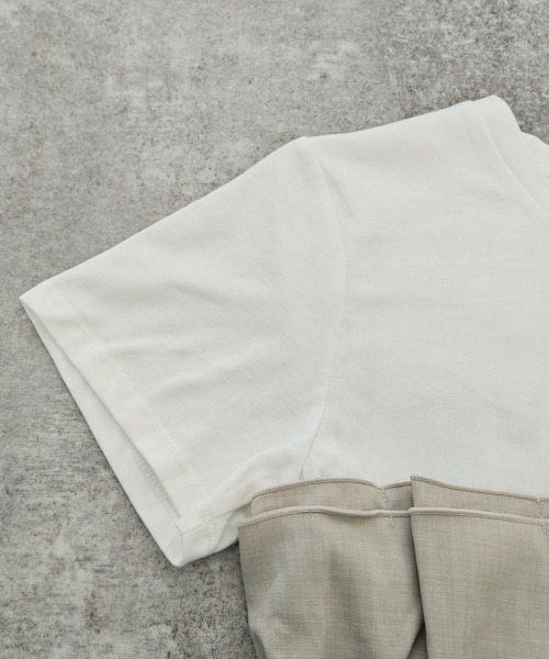 ビスチェレイヤード風デザインTee 新色登場！【洗える】ビスチェレイヤード風トップス（Tシャツ