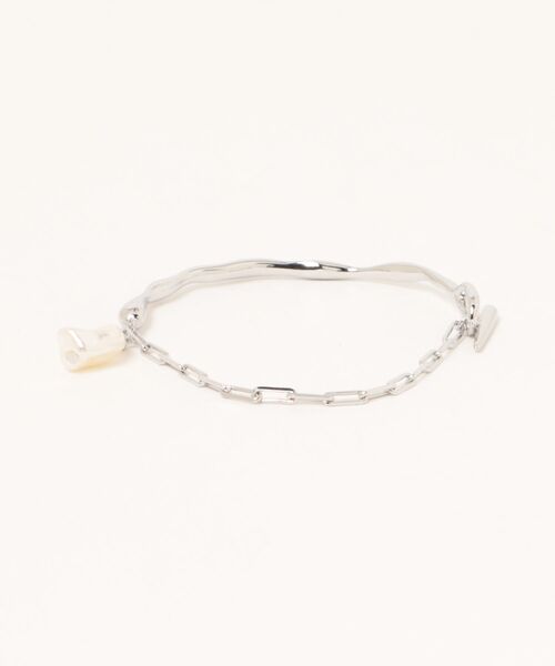 Q（キュー）の「バロックパールチェーンブレス（ブレスレット・レディース・シルバー/ゴールド・ONE SIZE）」の5枚目の写真