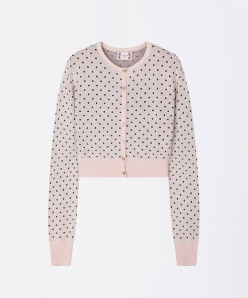SCULPTOR（スカルプター）の「Polka Dot Cardigan（カーディガン/ボレロ・レディース・ブラウン/ライトグレー/ピンク・LARGE/MEDIUM/SMALL）」の4枚目の写真