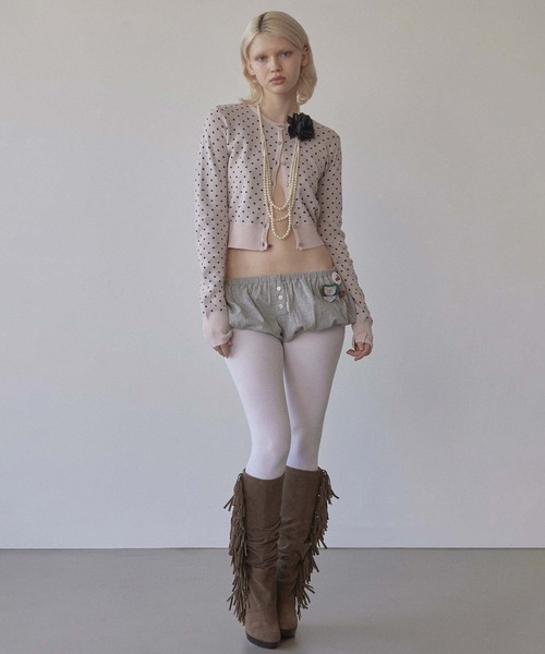 SCULPTOR（スカルプター）の「Polka Dot Cardigan（カーディガン/ボレロ・レディース・ブラウン/ライトグレー/ピンク・LARGE/MEDIUM/SMALL）」の6枚目の写真