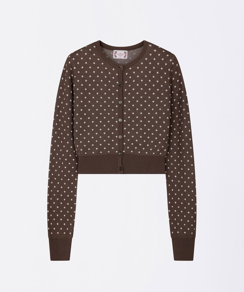 SCULPTOR Polka Dot Cardigan カーディガン Polka Dot Cardigan Brown/Baby Pink – Sculptor