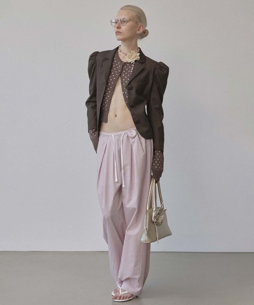 SCULPTOR Polka Dot Cardigan カーディガン Polka Dot Cardigan Baby Pink/Brown – Sculptor