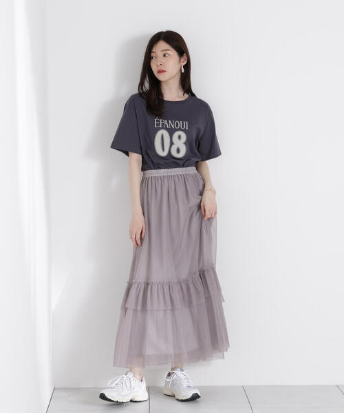 PROPORTION BODY DRESSING（プロポーションボディドレッシング）の「チュールティアードスカート / 1215220500（スカート・レディース・ダークグレー/グレー・MEDIUM/P/S）」の4枚目の写真