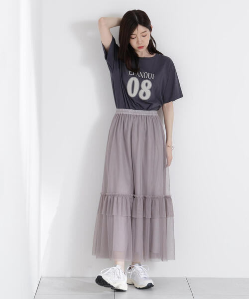 PROPORTION BODY DRESSING（プロポーションボディドレッシング）の「チュールティアードスカート / 1215220500（スカート・レディース・ダークグレー/グレー・MEDIUM/P/S）」の5枚目の写真