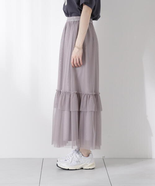 PROPORTION BODY DRESSING（プロポーションボディドレッシング）の「チュールティアードスカート / 1215220500（スカート・レディース・ダークグレー/グレー・MEDIUM/P/S）」の7枚目の写真