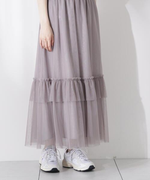 PROPORTION BODY DRESSING（プロポーションボディドレッシング）の「チュールティアードスカート / 1215220500（スカート・レディース・ダークグレー/グレー・MEDIUM/P/S）」の10枚目の写真