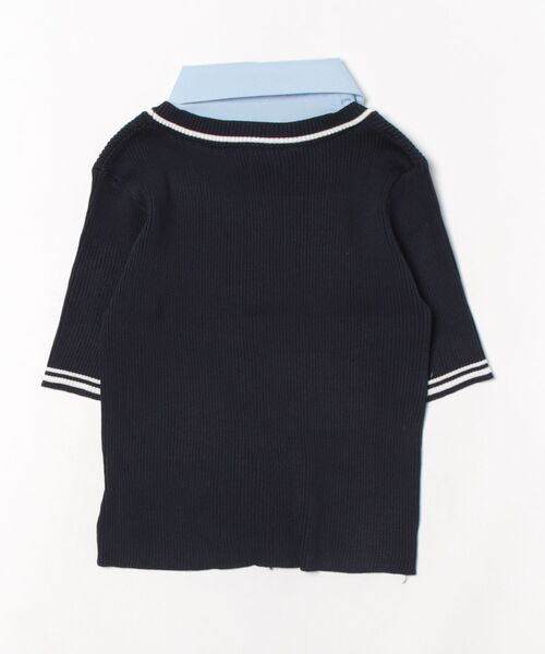 セール】《シャツ襟×カーディガン風》レディース クロップドトップス