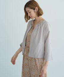 ノーカラータックブルゾン