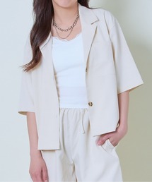 GORGE（ゴージ）の「《きれい見え×軽やかシルエット》半袖テーラードジャケット（テーラードジャケット）」