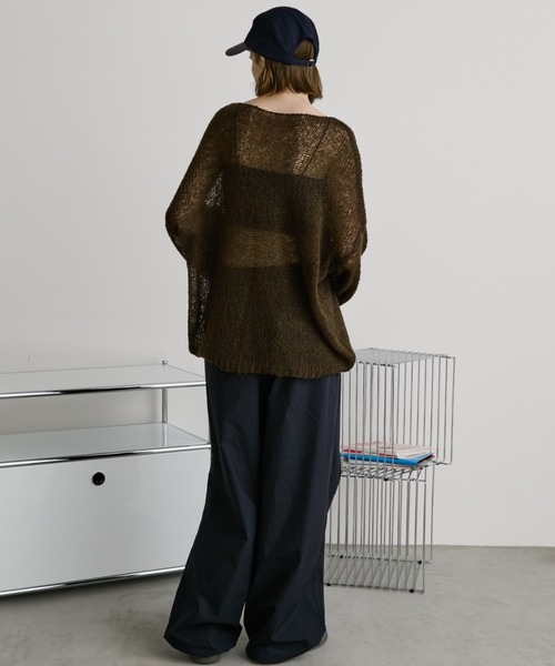 Auntie Rosa Holiday(アンティローザホリデー)の「モヘアタッチルーズメッシュニット(ニット/セーター・レディース・ブラウン/ナチュラル/ブラック/ピンク・FREE)」の11枚目の写真