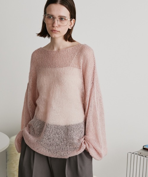 Auntie Rosa Holiday(アンティローザホリデー)の「モヘアタッチルーズメッシュニット(ニット/セーター・レディース・ブラウン/ナチュラル/ブラック/ピンク・FREE)」の13枚目の写真