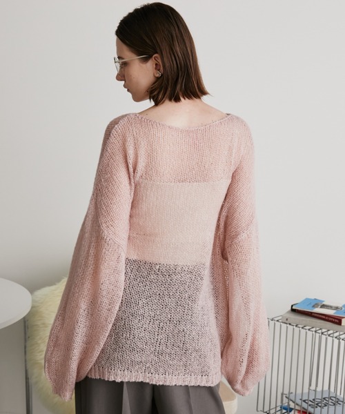 Auntie Rosa Holiday(アンティローザホリデー)の「モヘアタッチルーズメッシュニット(ニット/セーター・レディース・ブラウン/ナチュラル/ブラック/ピンク・FREE)」の16枚目の写真