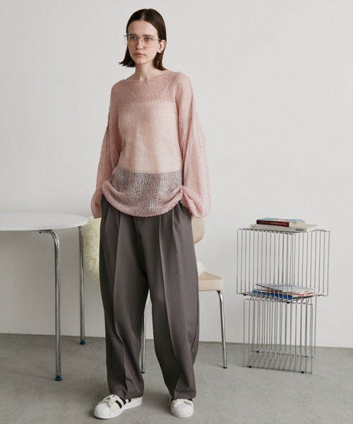 Auntie Rosa Holiday(アンティローザホリデー)の「モヘアタッチルーズメッシュニット(ニット/セーター・レディース・ブラウン/ナチュラル/ブラック/ピンク・FREE)」の17枚目の写真