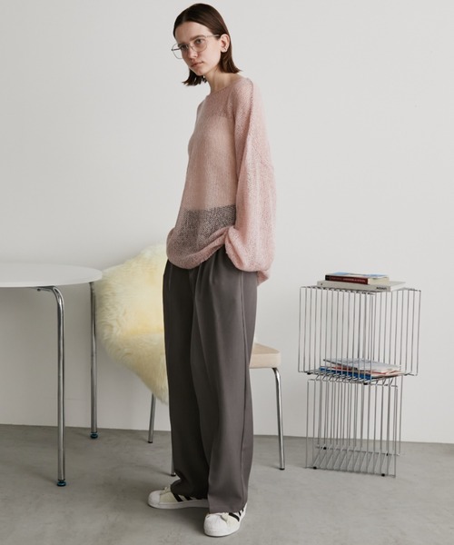 Auntie Rosa Holiday(アンティローザホリデー)の「モヘアタッチルーズメッシュニット(ニット/セーター・レディース・ブラウン/ナチュラル/ブラック/ピンク・FREE)」の18枚目の写真