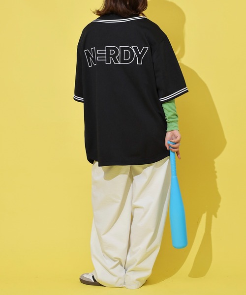 NERDY ノルディ クラシックNY 半袖ジャージーTシャツ ブラック ノルディ NERDY SPORTY JERSEY S/S T-SHIRT （BLACK