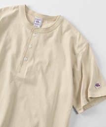 【87】【JEMORGAN/ジェーイーモーガン]  ワンポイントワッペン ヘビーウェイト ヘンリーネック Tシャツ/無地T/インナーウェア