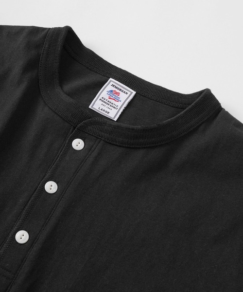 JEMORGAN（ジェーイーモーガン）の「【87】【JEMORGAN/ジェーイーモーガン]  ワンポイントワッペン ヘビーウェイト ヘンリーネック Tシャツ/無地T/インナーウェア（Tシャツ/カットソー・メンズ・アイボリー/カーキ/ネイビー/ホワイト/ブラック・L/XL/M）」の7枚目の写真