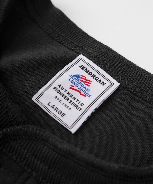 JEMORGAN（ジェーイーモーガン）の「【87】【JEMORGAN/ジェーイーモーガン]  ワンポイントワッペン ヘビーウェイト ヘンリーネック Tシャツ/無地T/インナーウェア（Tシャツ/カットソー・メンズ・アイボリー/カーキ/ネイビー/ホワイト/ブラック・L/XL/M）」の6枚目の写真