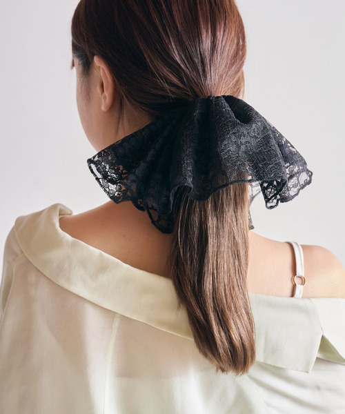 Phoebe（フィービィー）の「ビッグフリルシュシュ　ブラック（シュシュ・レディース・ブラック・FREE）」の8枚目の写真