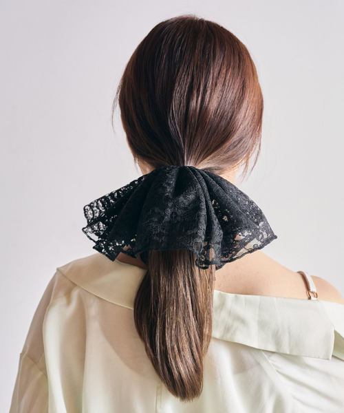 Phoebe（フィービィー）の「ビッグフリルシュシュ　ブラック（シュシュ・レディース・ブラック・FREE）」の7枚目の写真