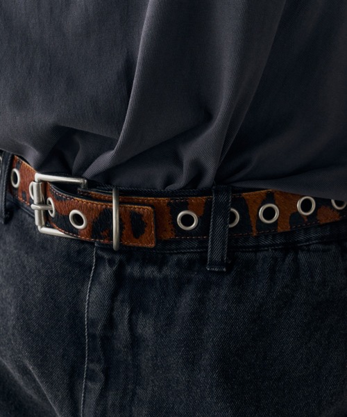 AIVER（アイバー）の「AIVER　ハラコハトメベルト（ベルト・メンズ・ブラック/ホワイト×ブラック/レオパード・LARGE/SMALL）」の20枚目の写真