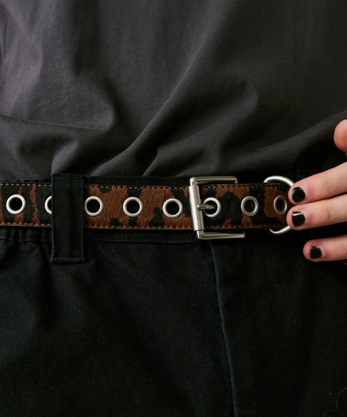 AIVER（アイバー）の「AIVER　ハラコハトメベルト（ベルト・メンズ・ブラック/ホワイト×ブラック/レオパード・LARGE/SMALL）」の16枚目の写真