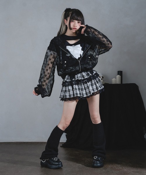 Pal elfy（パルエルフィー）の「ハートスタッツレースパーカー（パーカー・レディース・ブラック系その他/オフホワイト/ブラック・フリー）」の9枚目の写真