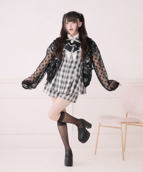Pal elfy（パルエルフィー）の「ハートスタッツレースパーカー（パーカー・レディース・ブラック系その他/オフホワイト/ブラック・フリー）」の20枚目の写真