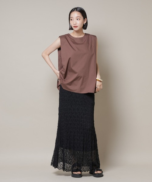NANO universe(ナノユニバース)の「シアーレースフレアスカート(セットアップ可)(スカート・レディース・ブラック/ブラウン/ベージュ・FREE)」の13枚目の写真