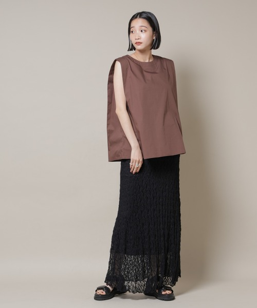 NANO universe(ナノユニバース)の「シアーレースフレアスカート(セットアップ可)(スカート・レディース・ブラック/ブラウン/ベージュ・FREE)」の17枚目の写真