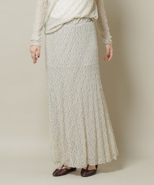 NANO universe(ナノユニバース)の「シアーレースフレアスカート(セットアップ可)(スカート・レディース・ブラック/ブラウン/ベージュ・FREE)」の18枚目の写真