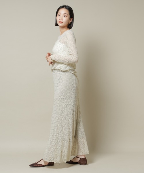 NANO universe(ナノユニバース)の「シアーレースフレアスカート(セットアップ可)(スカート・レディース・ブラック/ブラウン/ベージュ・FREE)」の20枚目の写真