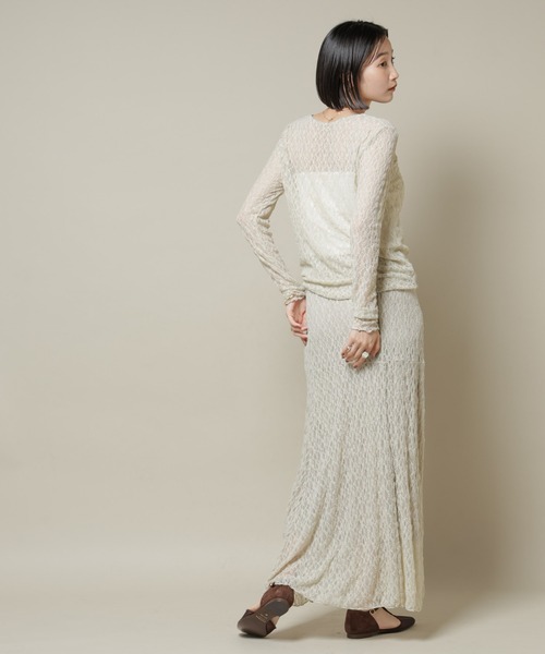 NANO universe(ナノユニバース)の「シアーレースフレアスカート(セットアップ可)(スカート・レディース・ブラック/ブラウン/ベージュ・FREE)」の21枚目の写真