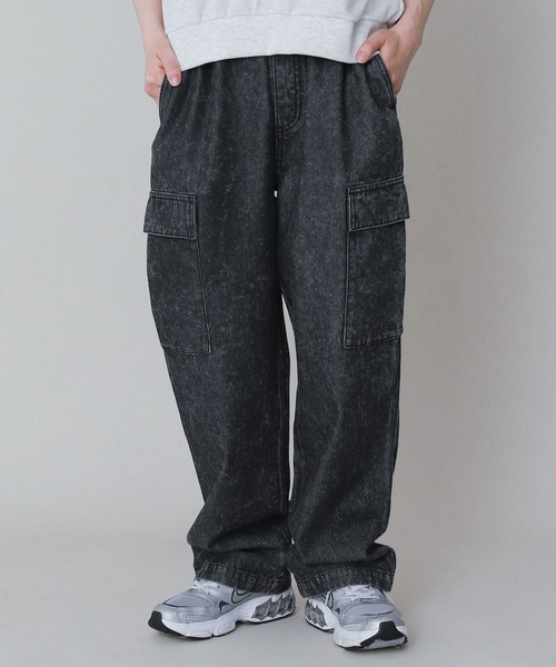 WEGO(ウィゴー)の「WEGO/デニムイージーカーゴパンツ(JUNIOR)(デニムパンツ・キッズ・コバルトブルー/ブラック系3・150/160)」の2枚目の写真