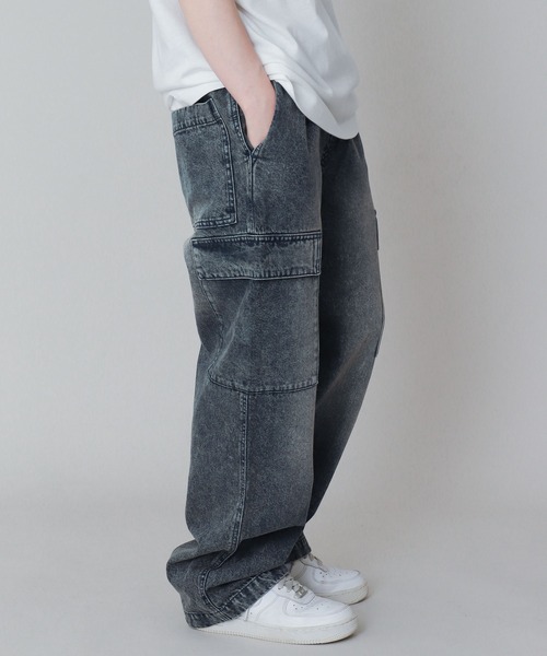 WEGO(ウィゴー)の「WEGO/デニムイージーカーゴパンツ(JUNIOR)(デニムパンツ・キッズ・コバルトブルー/ブラック系3・150/160)」の6枚目の写真