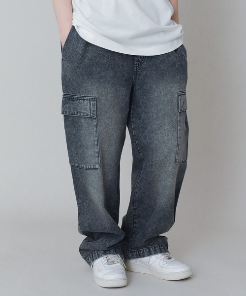 WEGO(ウィゴー)の「WEGO/デニムイージーカーゴパンツ(JUNIOR)(デニムパンツ・キッズ・コバルトブルー/ブラック系3・150/160)」の7枚目の写真