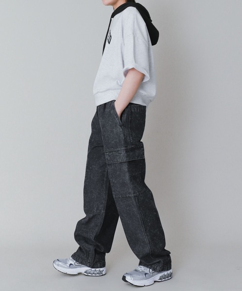 WEGO(ウィゴー)の「WEGO/デニムイージーカーゴパンツ(JUNIOR)(デニムパンツ・キッズ・コバルトブルー/ブラック系3・150/160)」の4枚目の写真