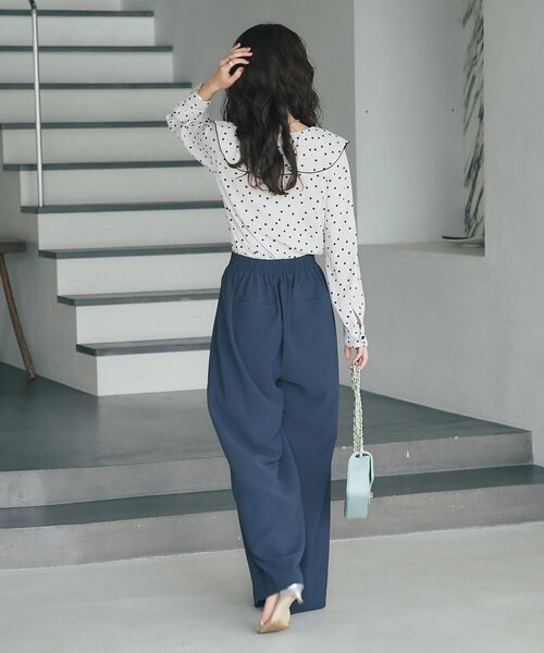 La boutique BonBon(ラブティックボンボン)の「【全骨格美人見え】ドットラッフルブラウス(シャツ/ブラウス・レディース・グレイッシュベージュ/グレー系その他・FREE)」の22枚目の写真