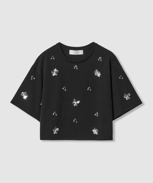 tシャツ 「LOULOU WILLOUGHBY」スパンコールＴシャツ レディース LOULOU WILLOUGHBY】スパンコールTシャツ（Tシャツ/カットソー