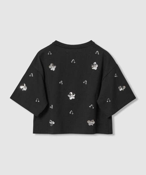 LOULOU WILLOUGHBY(ルルウィルビー)の「【LOULOU WILLOUGHBY】スパンコールTシャツ(Tシャツ/カットソー・レディース・ブラック/オフホワイト・2)」の8枚目の写真