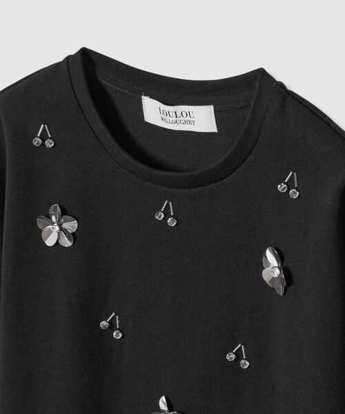 tシャツ 「LOULOU WILLOUGHBY」スパンコールＴシャツ レディース LOULOU WILLOUGHBY】スパンコールTシャツ（Tシャツ/カットソー