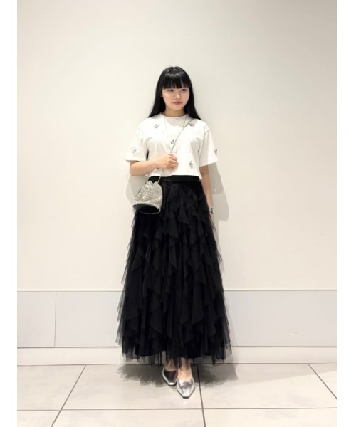 LOULOU WILLOUGHBY(ルルウィルビー)の「【LOULOU WILLOUGHBY】スパンコールTシャツ(Tシャツ/カットソー・レディース・ブラック/オフホワイト・2)」の15枚目の写真