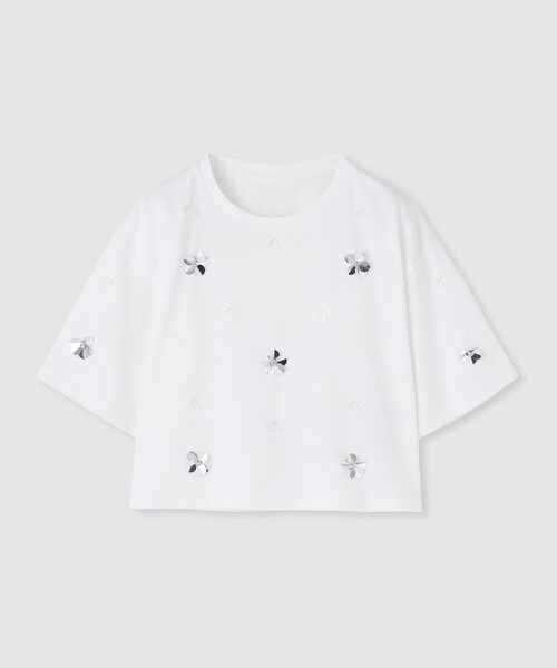 LOULOU WILLOUGHBY(ルルウィルビー)の「【LOULOU WILLOUGHBY】スパンコールTシャツ(Tシャツ/カットソー・レディース・ブラック/オフホワイト・2)」の17枚目の写真