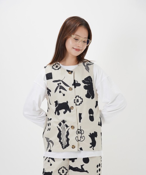 Common Noun(コモン ナウン)の「“CAT”&“DOG” Kana Akiyama コーデュロイベスト(ベスト・レディース・マルチ・M/L)」の18枚目の写真