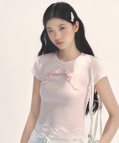 thenewyouthpark リボントップス フロント3Dリボントップス SP25s126【SunsetPark】【2025SS】（T