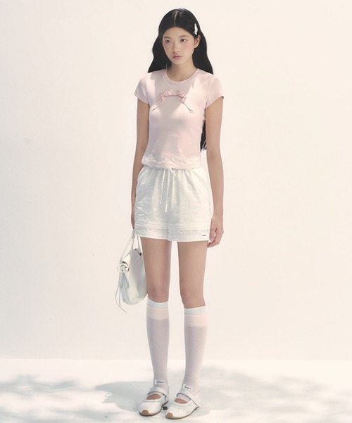 thenewyouthpark リボントップス フロント3Dリボントップス SP25s126【SunsetPark】【2025SS】（T