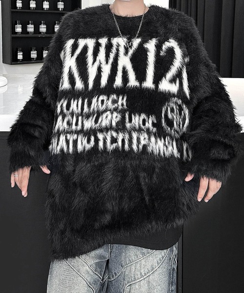 JOHNNY WOLF(ジョニーウルフ)の「POLLUX フェザーモール オーバーサイズ プルオーバー ニット(ニット/セーター・メンズ・ブラック/オフホワイト/ブラウン/ブラック系その他/イエロー/ネイビー・M/L)」の20枚目の写真